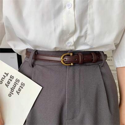 1 Parça Giyim Bayan Tasarımı Basit INS Tarzı İnce Kemer Kadın Retro Moda Kot Kemer Günlük Giyim ve Kullanım İçin Elbise Kemerli Seyahat Kıyafeti Cadılar Bayramı Yaz, Okul Sonbahar, Sonbahar, Cadılar Bayramı