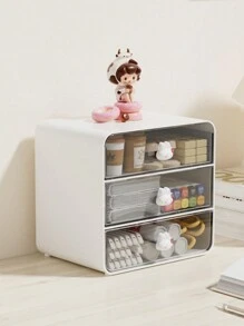 1 件桌面抽屉收纳盒，办公桌化妆品收纳盒，学生文具小抽屉，装饰收纳盒 - 白色 - 查看 6