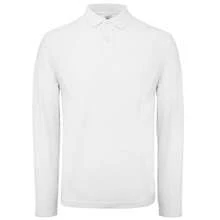 B&C Collection Mens Long Sleeve Polo Shirt - 100% Cotton - 180gsm - (RW6356) - 白色 - 查看 1