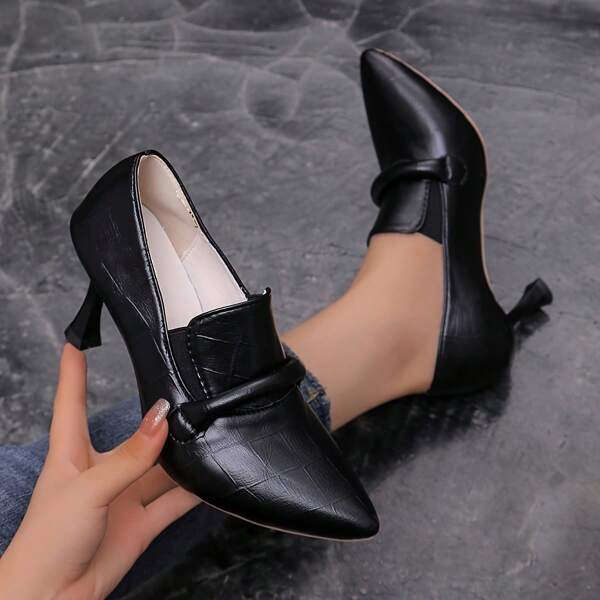 Spring And Summer New Black High Heels Women's Design French Pointed Shoes Stiletto Non-Slip Shoes Auditorium Ball High Heels