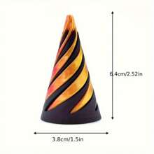 1pc Impossible Pyramid Passthrough Sculpture, 3D Printed Spiral Cone, Mini Vortex Thread Illusion, Plastic, No Power Needed, Perfect For Christmas Home Decor & Unique Gift Ide - Multicolor - View 3