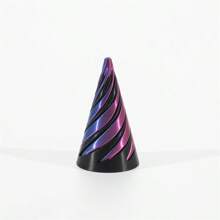 1pc Impossible Pyramid Passthrough Sculpture, 3D Printed Spiral Cone, Mini Vortex Thread Illusion, Plastic, No Power Needed, Perfect For Christmas Home Decor & Unique Gift Ide - Multicolor - View 4