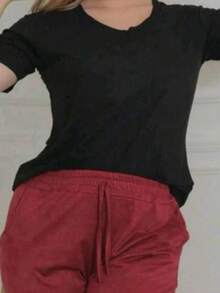 BASIC SUEDE BLOUSE - màu đen - Xem 2