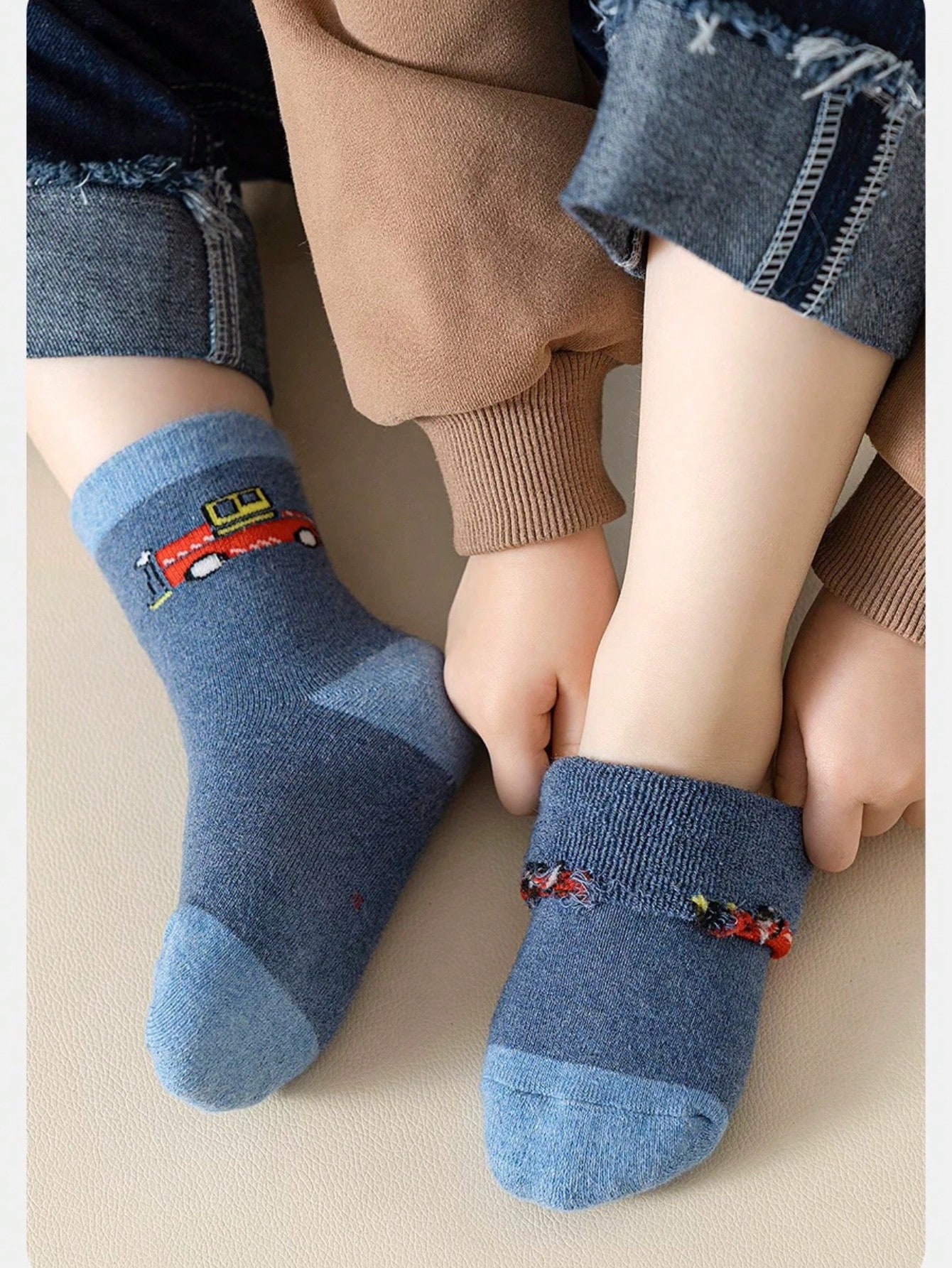 5 أزواج من جوارب شتوية سميكة للأطفال ، جوارب بنقشة...