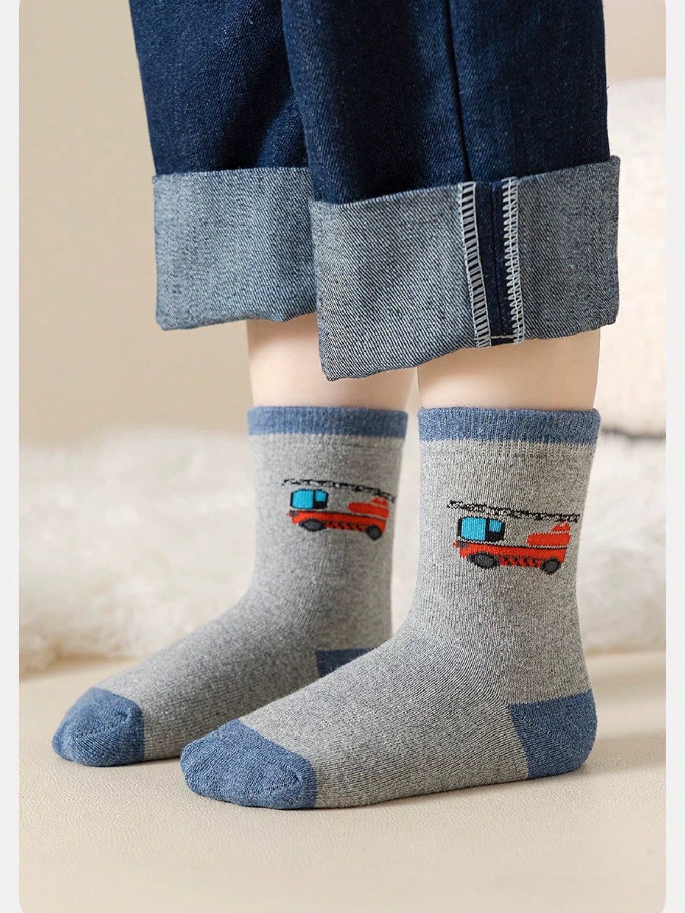 5 أزواج من جوارب شتوية سميكة للأطفال ، جوارب بنقشة...