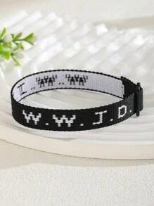 6pcs WWJD Letter Embroidered Woven Tassel Bracelets, "What Would Jesus Do?" Jacquard Woven Cuff Bracelets, Inspirational Christian Accessories Suitable For Girls, Boys, Teens - Multicolor - View 7