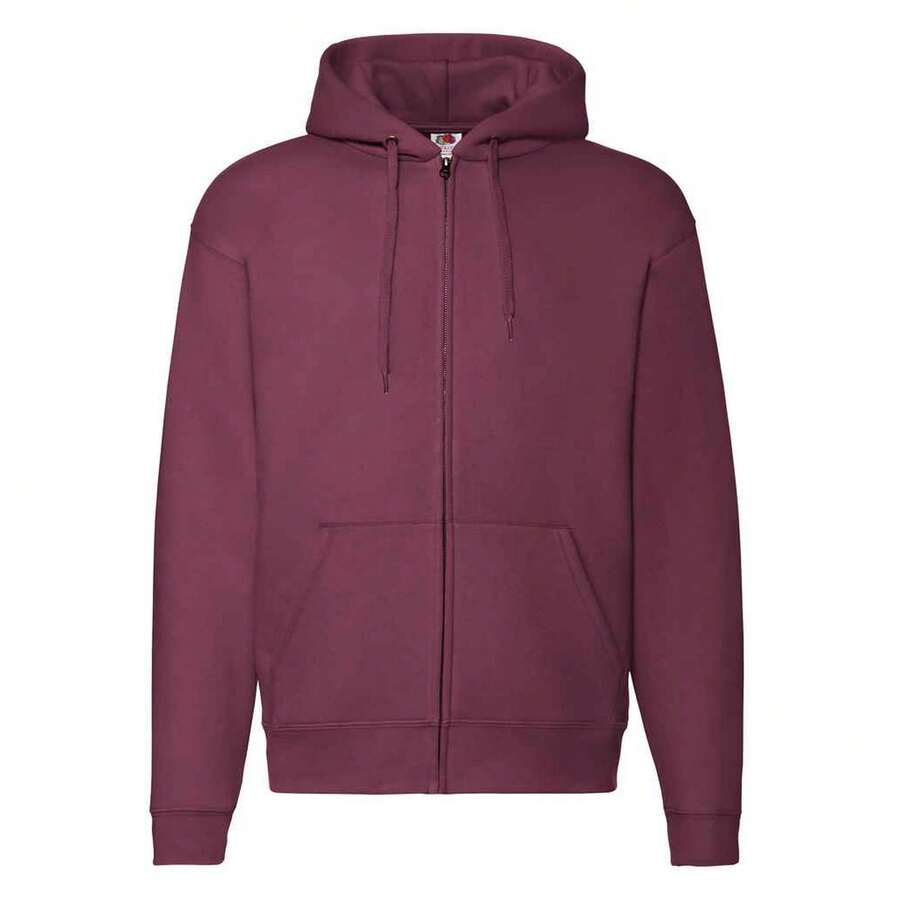 Fruit Of The Loom Unisex Adult Premium Full Zip Hoodie - 70% Cotton/30% Polyester - 280gsm - (PC5444) - 酒紅色 - 查看 1
