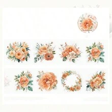 2m/Roll PET Tape Plant And Flower Scrapbook Sticker Set Retro Rose, Sunflower, Hydrangea Butterfly Transparent Waterproof Sticker Set Suitable For Scrapbook Supplies Aesthetic Diary Craftsmanship, Can Also Be Used For DIY Birthday Gifts, Diary Notebook Decoration, Party Gift Decoration, Etc - Multicolor - View 18