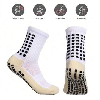 Sports Outdoor 1 Pair Of Men Football Socks Anti-Slip Soccer Cushioned Socks For Sports Training Basketball Running