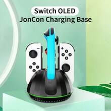 AOLION Trạm sạc 4 trong 1 tương thích với bộ điều khiển Switch Oled Joycon Tay cầm sạc Đế sạc nhanh tương thích với phụ kiện Switch - màu đen - Xem 2