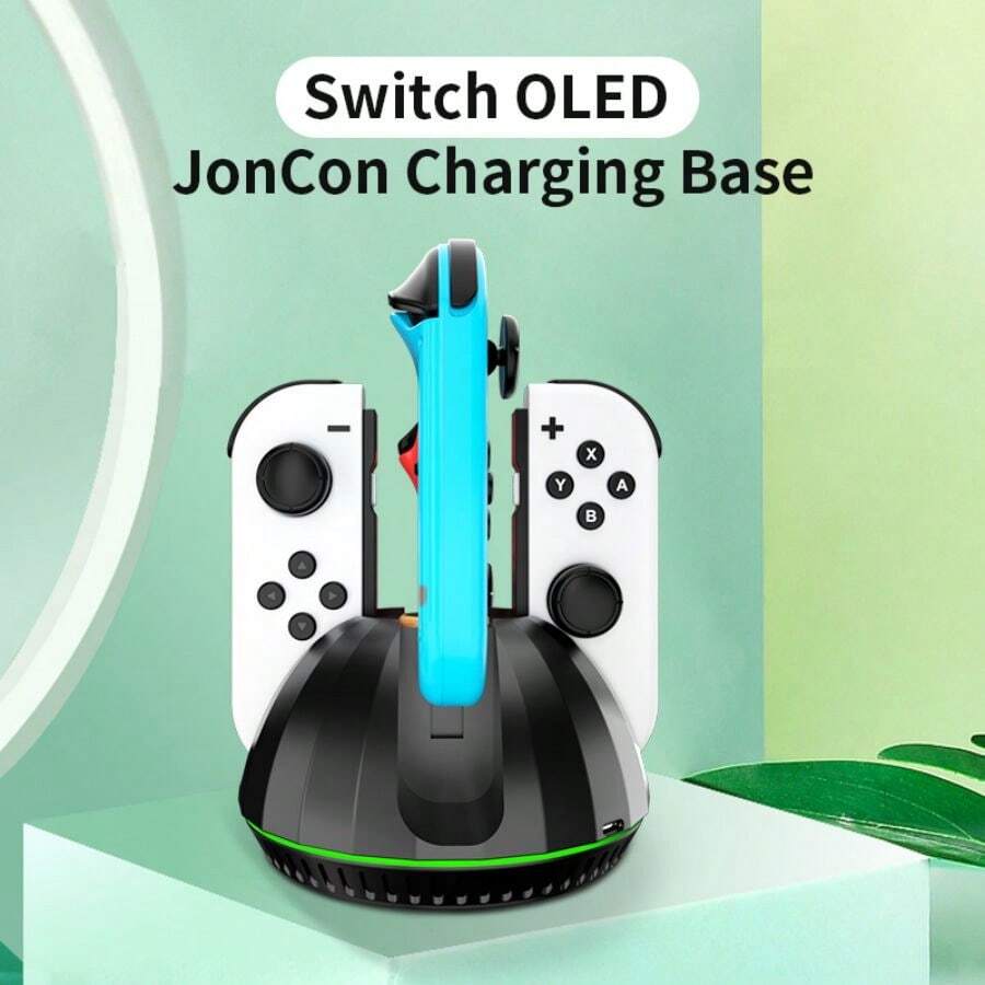AOLION Trạm sạc 4 trong 1 tương thích với bộ điều khiển Switch Oled Joycon Tay cầm sạc Đế sạc nhanh tương thích với phụ kiện Switch