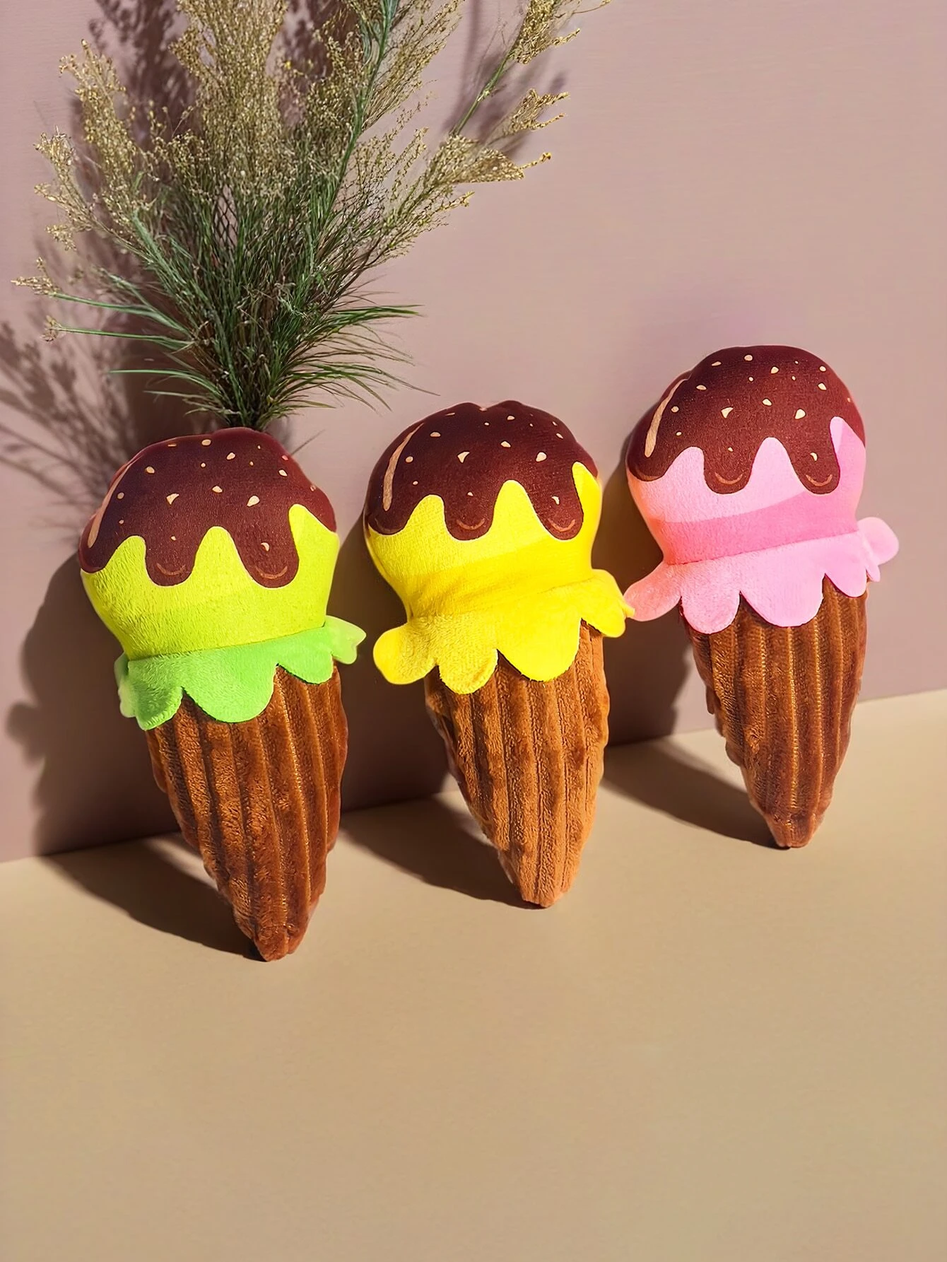 Plush Cone, Cake Dog Toys, Premium Squeaky Chew Toy For Small And