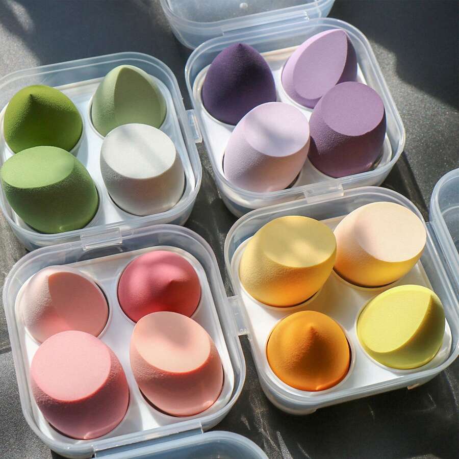 4pcs/ Box Makeup Egg NonEating Powder Drop Powder Puff Dry And Wet Air