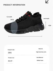 WAZIXIE 1 Pair Wide Fit Sports Shoes For Men & Women, Extra Wide Toe Box, High Instep, Suitable For Wide Feet, Running Sneakers - Black - View 4