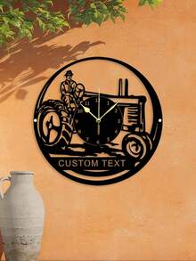An Ironwork Biker Metal Clock Wall Art Personalized Can Be Customized Name Car Motorcycle Farmhouse Style Wall Art Decorative Living Room Office Decorative Metal Art Gifts Birthday Graduation - Black - View 3
