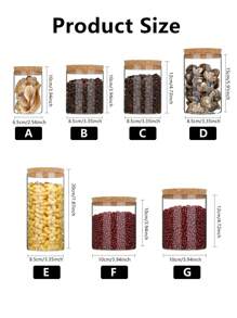 1PC Glass Sealed Jar With Wood Lid Spice Jar Kitchen Grain Storage Pots Tea Coffee Candy Jar Transparent Split Bottle Storage Tank