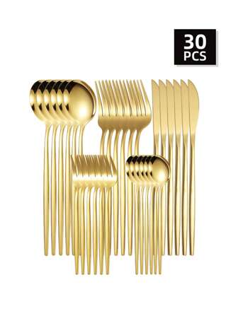 5/20/30 件套不锈钢葡萄牙刀民间勺餐具套装适用于家庭、酒店、婚礼、节日礼物、厨房、圣诞礼物、学校用品