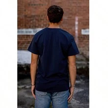 Animal Graphic Tee Shirt Pun Funny Hermit Crab Saying Homebody Joke Sarcastic Introvert Humor Casual Everyday Cotton Printed Short Sleeve Crewneck Tshirt - 海軍 - 查看 2