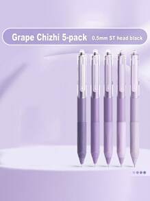 15支/5支 ST 速干黑色中性笔 0.5mm，高品质大容量按钮式考试书写笔，适用于办公室，墨水顺滑，适合返校