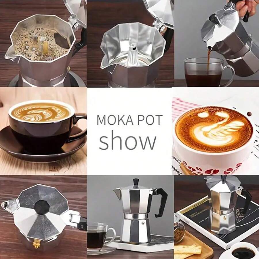 Classic Italian Espresso Maker Manual Moka Pot For Rich, Flavorful
