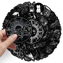 50PCS Black And White Graffiti Stickers Vinyl Aesthetics Stickers For Scrapbooking, Diary, Laptop, Bumper, Skateboard, Water Bottle, Computer, Phone, Cartoon, Hard Hat, Car Stickers And Decals - Multicolor - View 5