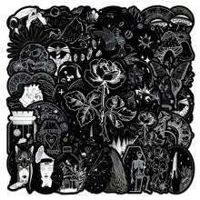 50PCS Black And White Graffiti Stickers Vinyl Aesthetics Stickers For Scrapbooking, Diary, Laptop, Bumper, Skateboard, Water Bottle, Computer, Phone, Cartoon, Hard Hat, Car Stickers And Decals - Multicolor - View 1
