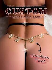 Customized Funny Thong With Gold And Silver Charm Name Letters Personalized Sexy Thong With Any Name Customized Thong Couple Gift,Christmas Costumes,Christmas Presents,Merry Christmas,Customized Christmas Underwear Sequine Colorful Custom,Personalized,Unique,Customized Personalized Gifts For Men/Women,Lingerie,Panties,Underwear,Thongs Ideal Gifts For Her Girlfriend Living Room,Bedroom,For Anniversaries,For Birthdays,For Holiday