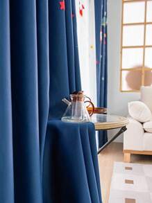 1 pezzo Tenda oscurante e termoisolante per camera dei bambini con ricamo moderno di astronave a fumetti - Dark Blue - Visualizzare 4