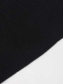 优雅针织连衣裙，有领，长袖，百搭秋冬时尚，女士欧式长裙，长款派对连衣裙 - 黑色 - 查看 10