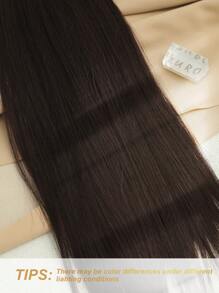 Bộ tóc nối kẹp 12 lọn màu nâu, dài 24 inch, tóc nối thẳng tổng hợp, phù hợp cho phụ nữ và bé gái sử dụng hàng ngày. - màu nâu - Xem 5