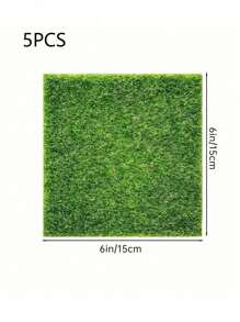 3pcs/5pcs Green Artificial Turf, Miniature Artificial Fairy Garden Grass (6""X6"") - DIY Dollhouse Ornament, Model Design Accessory - Birthday Party And Holiday Decoration For Hawaiian Party, Wedding, Picnics - Outdoor Indoor Balcony Green Carpet Mat Micro Landscaping - Green - View 10