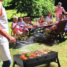 Mini Portable Charcoal Barbecue Grill With Removable Handle Barbecue Grill Beach Travel Camping Apartment Compact Small Stainless Steel - Barbacoa Pequeña (924) - Ver 4
