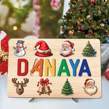 First Christmas Gift,Puzzle Kids 2-4,Montessori Toddler Toys,Wooden Alphabet Puzzle,Christmas Puzzle Gifts,Baby Name Puzzle,Early Learning Toys For Baby Boy Or Baby Girl,