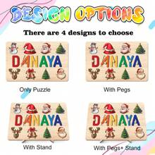 First Christmas Gift,Puzzle Kids 2-4,Montessori Toddler Toys,Wooden Alphabet Puzzle,Christmas Puzzle Gifts,Baby Name Puzzle,Early Learning Toys For Baby Boy Or Baby Girl,