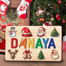 First Christmas Gift,Puzzle Kids 2-4,Montessori Toddler Toys,Wooden Alphabet Puzzle,Christmas Puzzle Gifts,Baby Name Puzzle,Early Learning Toys For Baby Boy Or Baby Girl,