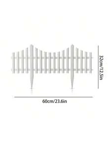 4 piezas/6 piezas/12 piezas/24 piezas Cercas de plástico PVC, para decorar jardines, césped, villas, patios, granjas, huertos, paisajes exteriores, etc.