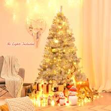 6Ft Hinged Unlit Artificial Silver Tinsel Christmas Tree Holiday W/Metal Stand - Silver - View 3