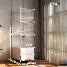 Extra Large Birdcage For Parrots, Home Use Overwintering Villa Sized, Parrotlet & Cockatiel Breeding Cage With Anti-Splash Design - Multicolor - View 2