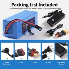 XIMUREN 48V Electric Bike Battery, 48V Battery 12Ah 20Ah Electric Bike Battery 48V Lithium Battery With 2A Charger, XT60 Connector, T-Plug And BMS For 250W 550W 750W E-Bike Motor/E-Bike Kit - 48V12AH(200W-1200) - Xem 2