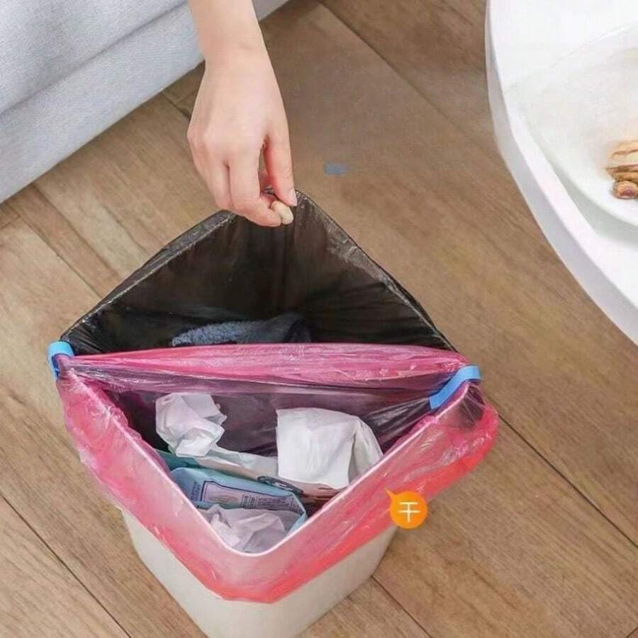 Home Use Thicken Black Plastic Garbage Bags With Clips, Various Sizes