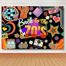 70 年代迪斯科派对背景 - 聚酯纤维横幅适合生日主题活动 - 1 件，圣诞节 - 多色 - 查看 6