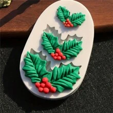 1 件/2 件 3D 硅胶圣诞花环巧克力模具 - 冬青叶和松果糖果模具，用于 DIY 蛋糕装饰和烘焙 - 厨房小工具圣诞冬青巧克力模具，3D 硅胶糖果和软糖模具，用于 DIY 蛋糕装饰，烘焙必需品圣诞节圣诞装饰圣诞睡衣圣诞礼物圣诞装饰 - 米色 - 查看 8