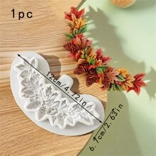 1 件/2 件 3D 硅胶圣诞花环巧克力模具 - 冬青叶和松果糖果模具，用于 DIY 蛋糕装饰和烘焙 - 厨房小工具圣诞冬青巧克力模具，3D 硅胶糖果和软糖模具，用于 DIY 蛋糕装饰，烘焙必需品圣诞节圣诞装饰圣诞睡衣圣诞礼物圣诞装饰 - 米色 - 查看 3