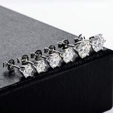 ANU JEWEL 0.5ct/1ct/2ct 莫桑石耳钉，适合送礼 - 白色 - 查看 6