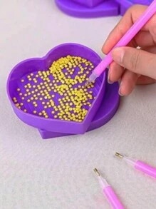 3 件/套钻石画盒/工具套装：水钻托盘、心形水钻托盘、翻盖水钻托盘 - 紫色/橙色 红色/绿色 蓝色/蓝色/粉色 - 彩色 - 查看 5