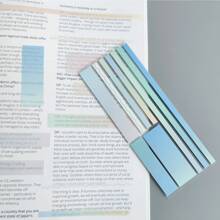1 unidad / 8 unidades de Notas Adhesivas Extra Largas para etiquetas de lectura de estudiantes, etiquetas de dirección de oficina, etiquetas de notas de libros, almohadilla de notas transparente a pruebas de agua, etiqueta adhesiva colorida - Multicolor - Ver 8