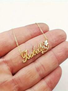 Customized Butterfly Ribbon Name Pendant Necklace Personalized Fashion Cute Romantic Jewelry Simple Letter Gold Color Chain Stainless Steel Jewelry DIY Accessories Engagement Wedding Gifts