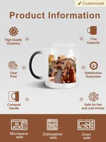 1 Personalized Magic Coffee Mug, Personalized Color Changing Mug, Customized Name, Photo, Blessing, Etc., Birthday Gift, Personalized Gift, Christmas Gift, Wedding Gift, Office Gift For Daughter, Couple, Family, Girlfriend,Multi-Functional,Durable,Ornamental,Reusable,Exquisite,Stylish,High-Quality,Colorful,Modern,Custom,Personalized,Unique