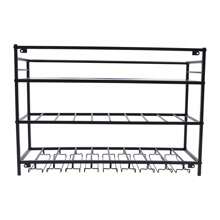 Futchoy Portabottiglie da Parete a 3 Livelli con Portabicchiere Portabottiglie in Metallo per 9 Bottiglie Portabottiglie con Ripiano per Tazze Adatto per Cucina, 31,5*9,8*21,6 Pollici