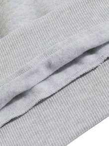 Plus Size Men's Boston English Letter Print Casual Drawstring Hoodie Sweatshirt